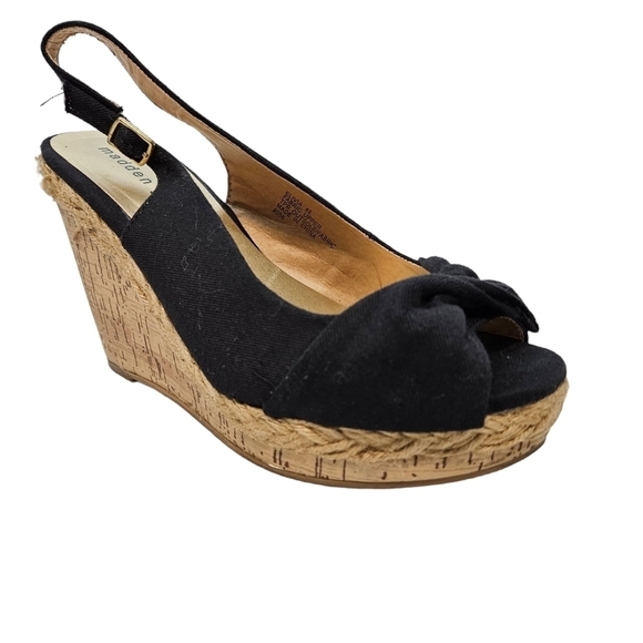 Madden Girl Elivia Peep Toe Slingback Cork Wedge Espadrille Women's Size 8.5 - Picture 14 of 14
